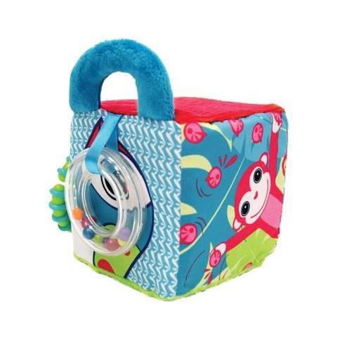 Ludi - Cubo In Tessuto Per Il Risveglio Di Bambino 10 X 10 X 10 Cm. Molteplici Sensoriale Attività Che Attirano La Curiosità. Diversi Colori, Motivi E Texture. Sviluppa Abilità - 30038 - Foto 5