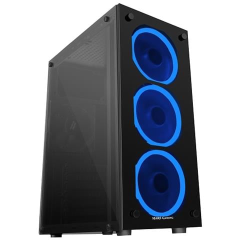 Case MCGBLUE Middle Tower ATX / Micro-ATX 2 Porte USB 3.0 Colore Nero (Finestrato)  - Foto 1