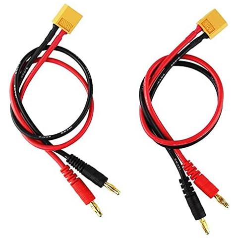 2 Pezzi Xt60 Ricarica Con 4mm Spina A Banana 14awg Cavo In Silicone 30cm - Foto 1