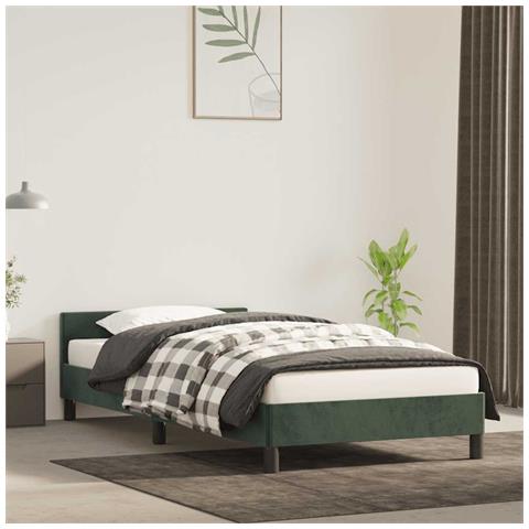 Giroletto senza Materasso Verde Scuro 90x200 cm in Velluto - Foto 2