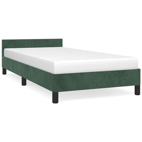 Giroletto senza Materasso Verde Scuro 90x200 cm in Velluto - Foto 1