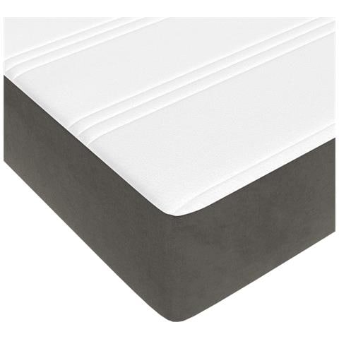 Materasso A Molle Grigio Scuro 180x200x20 Cm In Velluto - Foto 6