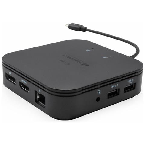 Thunderbolt 3 Travel Dock Dual 4K Display Docking Station per Notebook Thunderbolt 3 / 2x USB 3.2 / DisplayPort Nero + Alimentatore 77W + Power Delivery 60W - Foto 1