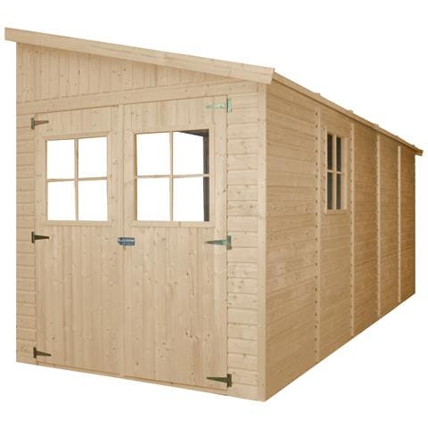 Casa Da Giardino In Legno Naturale (senza Parete Laterale) Con Pavimento Impregnato 514x211 Cm / 10 M² - Timbela M341+m341g - Foto 1