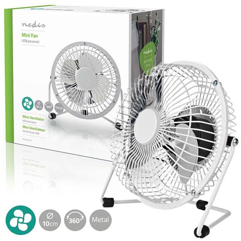 Ventilatore Da Scrivania Tavolo Computer Pc Alimentazione Usb 3 Watt 10 Cm Bianco - Foto 1