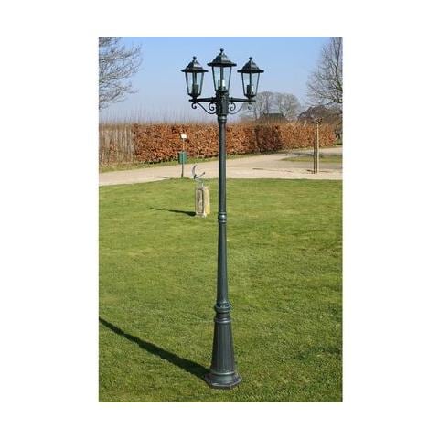 Lampione Per Esterno Arkadia 3 Luci In Lega Di Alluminio 49xh197 Cm - Foto 2