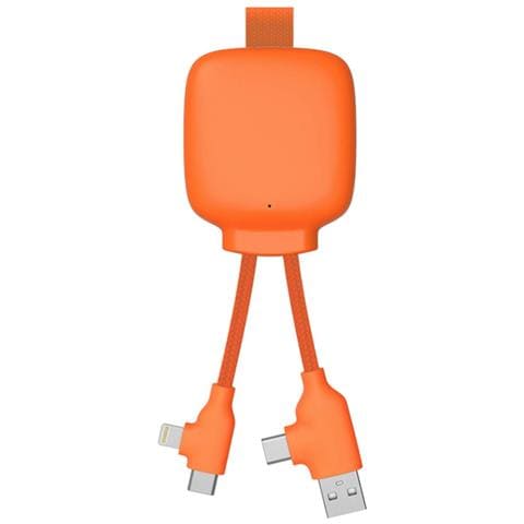 Powerbank Con Cavo Multiconnettore 3000mah, Arancione - Foto 1