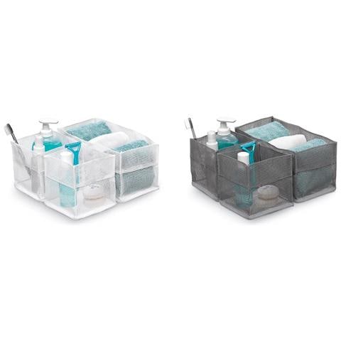 Cesti Per Bagno Rettangolari Set 3 Pezzi Colori Bianco O Grigio - Foto 1