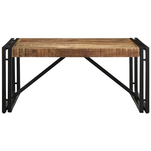 Tavolino 80x80x35 Cm In Legno Massello Di Mango Grezzo - Foto 2