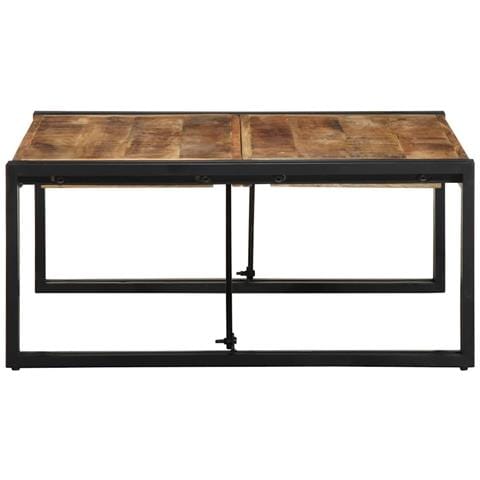 Tavolino 80x80x35 Cm In Legno Massello Di Mango Grezzo - Foto 3