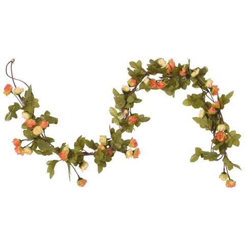 Ghirlande Fiori Artificiali Natale 6 Pz Rosso Tramonto 215 Cm - Foto 3