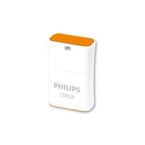 Pico Unità Flash Usb 128 Gb Usb Tipo A 2.0 Arancione, Bianco - Foto 1