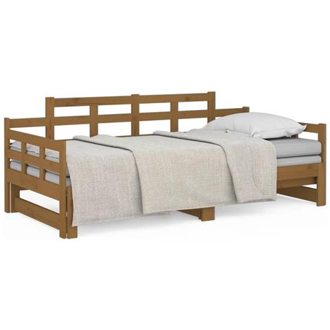 Dormeuse Estraibile Senza Materasso Marrone Ambra 2x (90x200) Cm - Foto 1