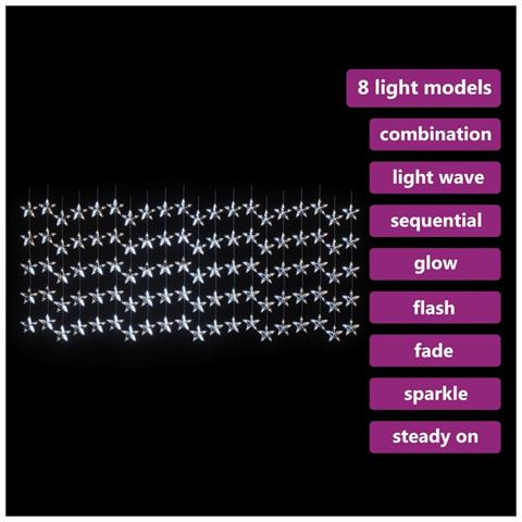 Lusso Casadino - Luci Fatate A Stella A Led 500 Led Bianco Freddo 8 Funzioni - Foto 2