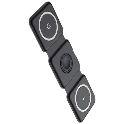 Caricatore Wireless Magnetico 3 In 1 Per Telefono, Auricolari E Orologio Black - Foto 4
