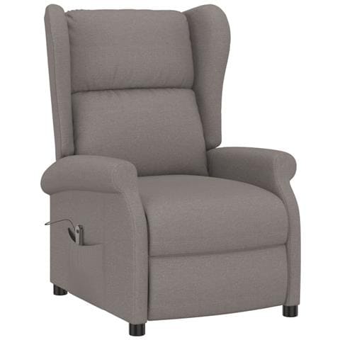 Poltrona Ad Ala Reclinabile Elettrica Tortora In Tessuto - Foto 2