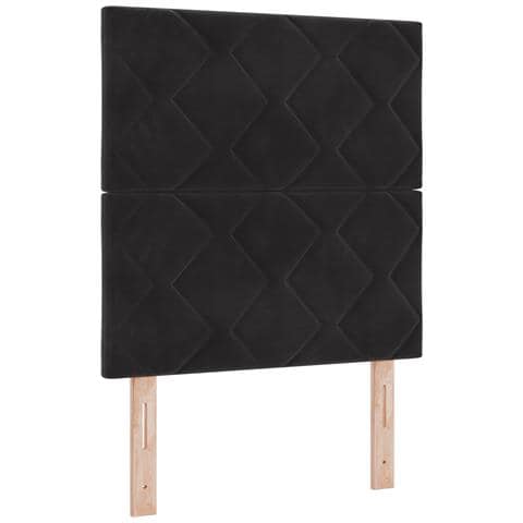 Testiera  con Design a Blocchi di Diamante in Nero, 80 cm in Velluto, Testiera  con Design a Blocchi di Diamante in Nero, 160 cm in Velluto - Foto 1