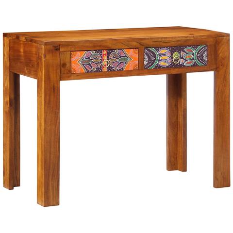 Scrivania 100x50x75 cm in legno massello di acacia - Foto 1