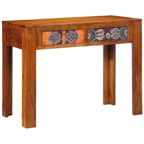 Scrivania 100x50x75 cm in legno massello di acacia - Foto 2