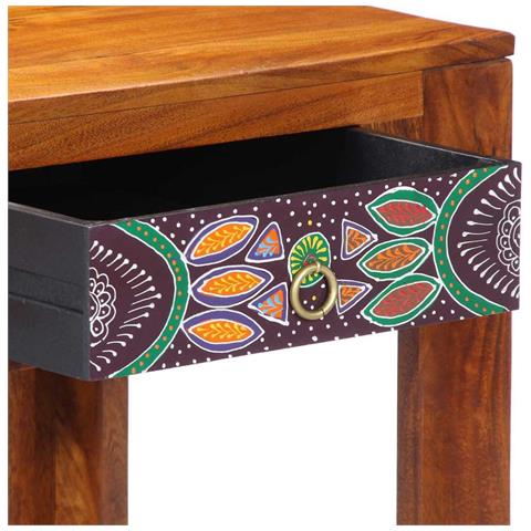 Scrivania 100x50x75 cm in legno massello di acacia - Foto 9