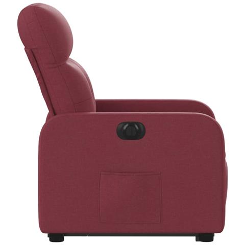 Poltrona Alzapersona Reclinabile Elettrica Rosso Vino Tessuto - Foto 9