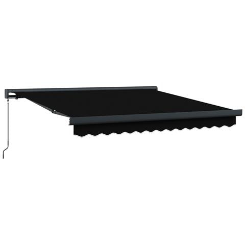 Tenda Retrattile Manuale Nera 300x250 cm, Tessuto di Sostituzione per Tenda  per Telaio 3x2.5 m Nera - Foto 1