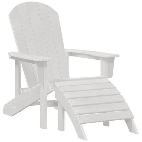Sedia Adirondack con Poggiapiedi Bianca HDPE - Foto 1