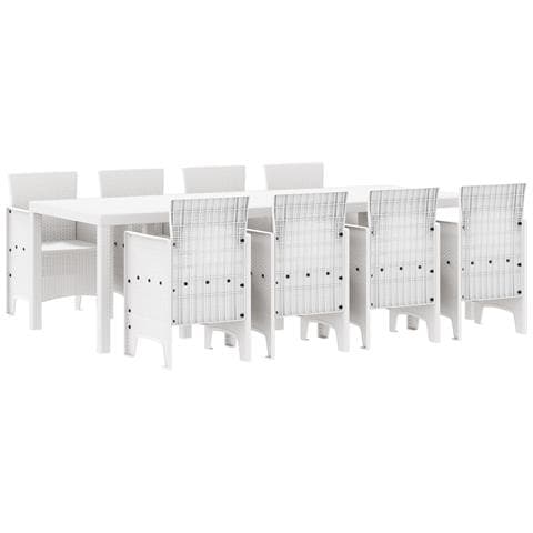 Set da Pranzo da Giardino 9 Pezzi Grigio Chiaro in Polyrattan - Foto 1