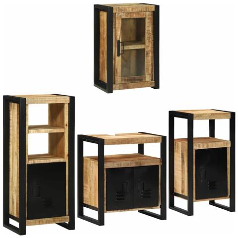Set di mobili per il bagno 4 pcs Legno di mango massello - Foto 1