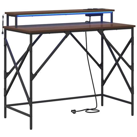 Scrivania Rovere marrone 100 x 50 x 86.5 cm Legno multistrato - Foto 1