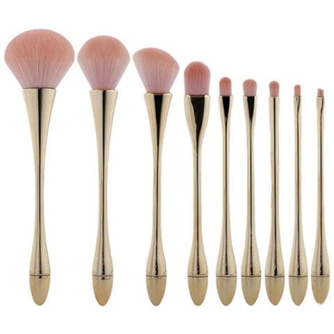 Set Di Pennelli Trucco Oro Champagne - 10 Pezzi Professionali Con Porta Pennelli - Foto 1