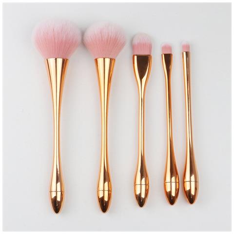 Set Di Pennelli Trucco Oro Champagne - 10 Pezzi Professionali Con Porta Pennelli - Foto 4