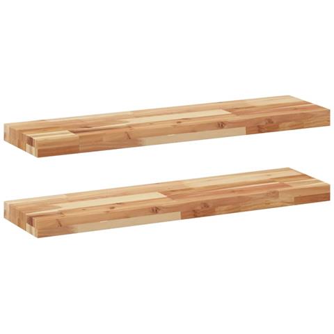 Mensole da Parete 2 pz 100x20x4 cm Legno Acacia Rifinito a Olio - Foto 1