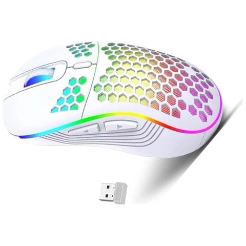 Mouse Wireless 2.4g Ricaricabile Con Illuminazione - Dpi Regolabile, Design Ergonomico White - Foto 2