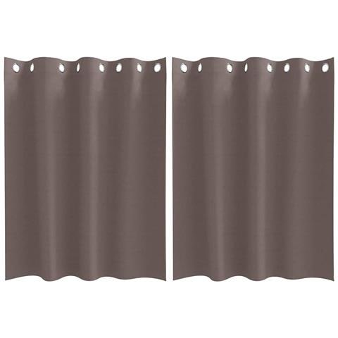 Tende con tende 2 pcs Marrone scuro Poliestere - Foto 1