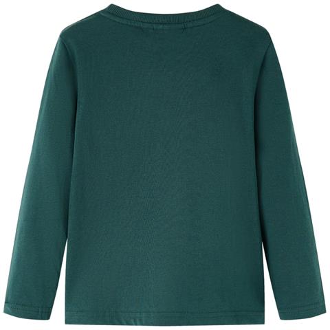 Maglietta da Bambino Maniche Lunghe Verde Scuro 128 - Foto 2