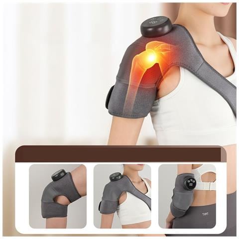 Massaggiatore Elettrico Riscaldato Per Ginocchio Con Vibrazione, 5 Livelli Di Calore E 3 Modalità Di Massaggio - Ricaricabile Usb - Foto 2