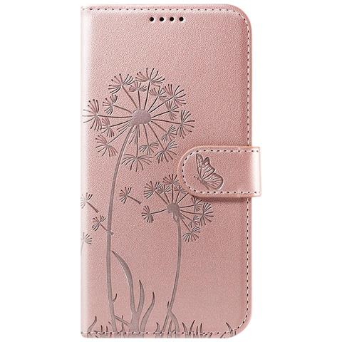 Custodia A Portafoglio Per Iphone 15 Design Premium Fiori Farfalla, Rosa Champagne - Foto 5