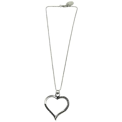 Collana Cuore Grigio In Argento 7-10 Micron - Foto 1