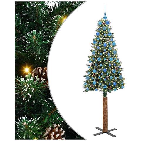 Albero di Natale snodato con 300 LED con supporto Verde 210 cm - Foto 1