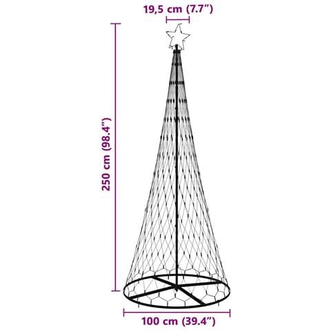 Albero di Natale LED con 290 LED Blu 100 x 100 x 250 cm Metallo - Foto 8