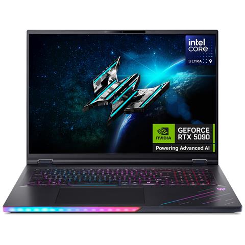 Predator PH18-73-97HJ Intel Core Ultra 9 275HX Computer portatile 45,7 cm (18") WQXGA 32 GB DDR5-SDRAM 1 TB SSD NVIDIA GeForce RTX 5080 Wi-Fi 7 (802.11be) Windows 11 Home Nero - Foto 1