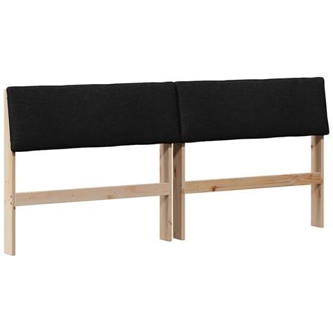 Testiera imbottita Nero 180 cm Pino massello - Foto 1