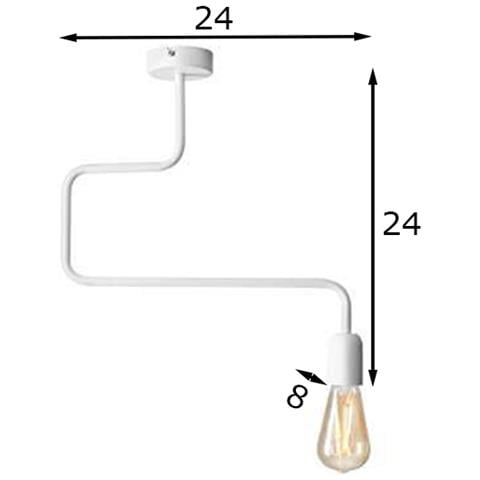 Plafoniera in metallo bianco 24 cm E27 - Foto 1