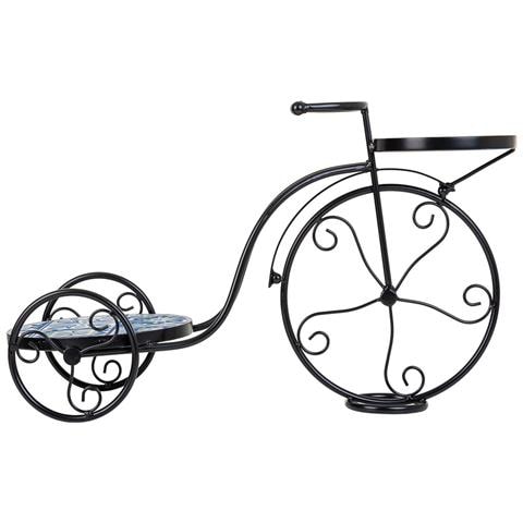 Supporto Bici In Mosaico Blu E Ferro Battuto 67x26,5x43h - Foto 2