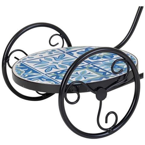 Supporto Bici In Mosaico Blu E Ferro Battuto 67x26,5x43h - Foto 8