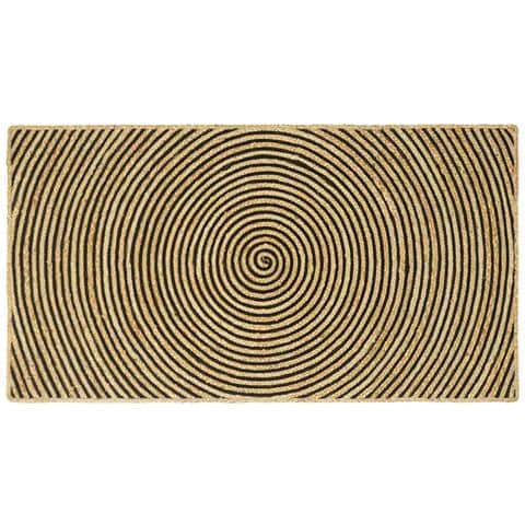 Tappeto Naturale e Nero 80 x 150 cm Juta - Foto 1