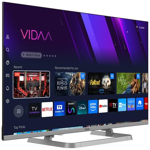 SA32SM10VDA SMART TV 32" HD READY, Sistema operativo VIDAA, Triplo tuner DVBT2/C /S2 HEVC MAIN10, Certificato TivuSAT, Piedistallo centrale, Dolby Audio - Foto 3