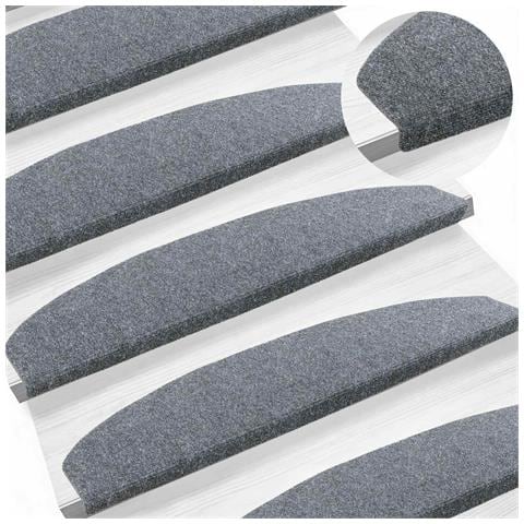 Tappetini per scale autoadesivi 15 pcs Grigio Chiaro - Foto 2