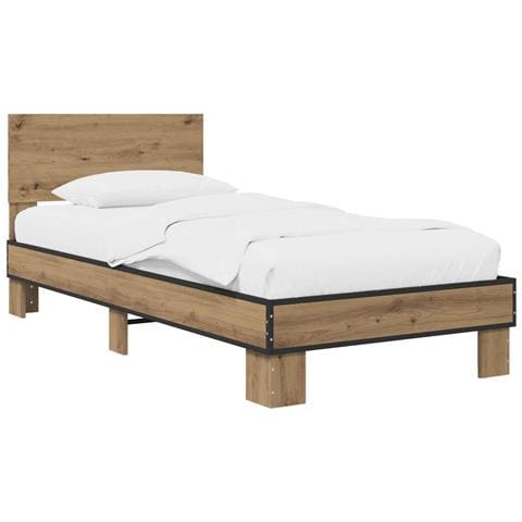 Struttura letto con testata Rovere Artigianale 80 x 200 cm - Foto 1